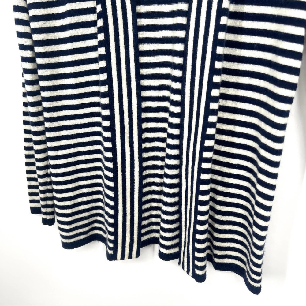 Talbots Lambswool Womens Size XS Navy Blue Open Front Sweater Blouse Shirt Top - Picture 4 of 7